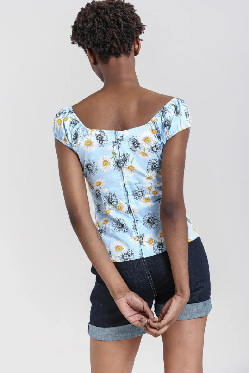 Hell Bunny Tops | Tops>Daisy Top Blue