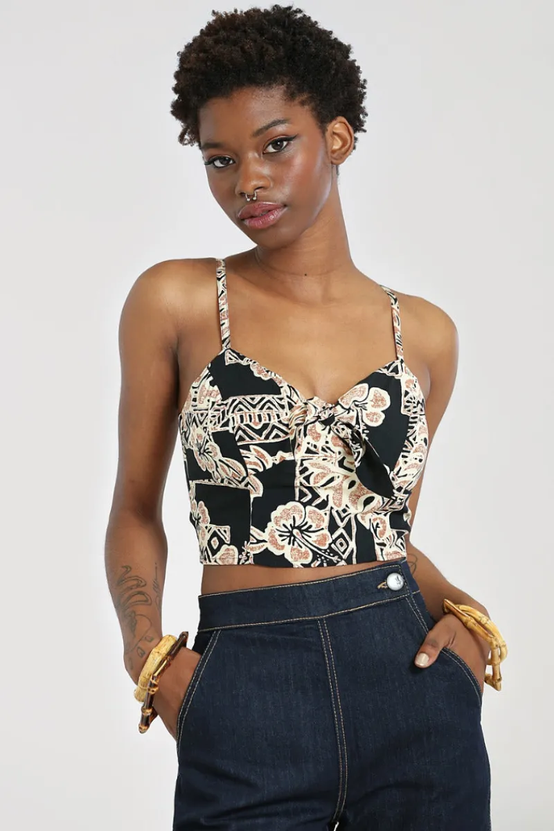 Hell Bunny Tops | Tops>Dominique Crop Top Black