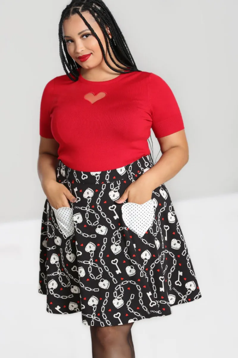Hell Bunny Skirts | Skirts>Heart Lock Mini Skirt Black
