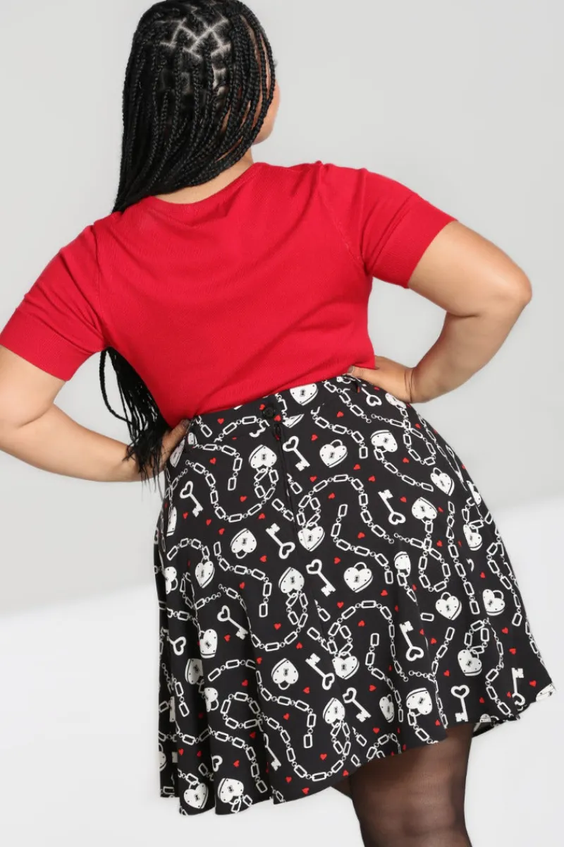 Hell Bunny Skirts | Skirts>Heart Lock Mini Skirt Black