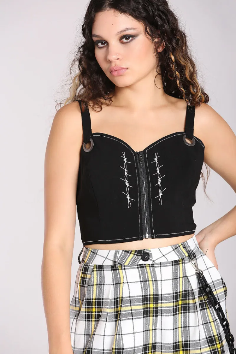 Hell Bunny Tops | Tops>Lennox Crop Top Black