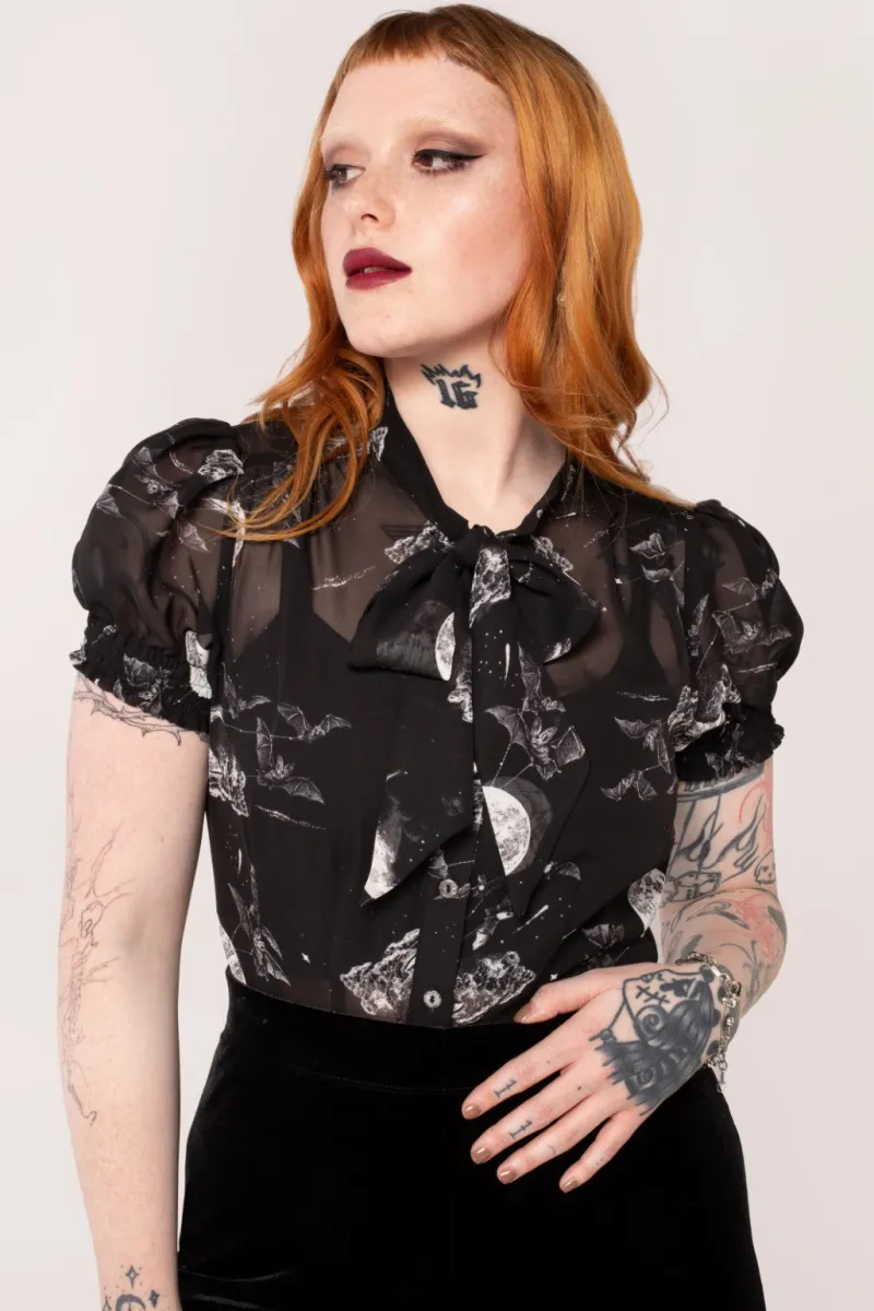 Hell Bunny Tops | Blouses>Over The Moon Blouse Black