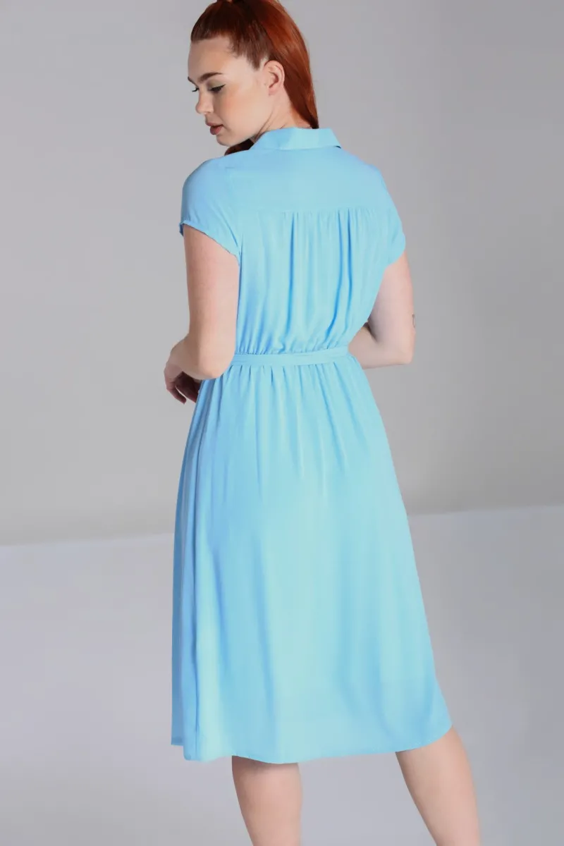 Hell Bunny Dresses>Pearl Dress Blue