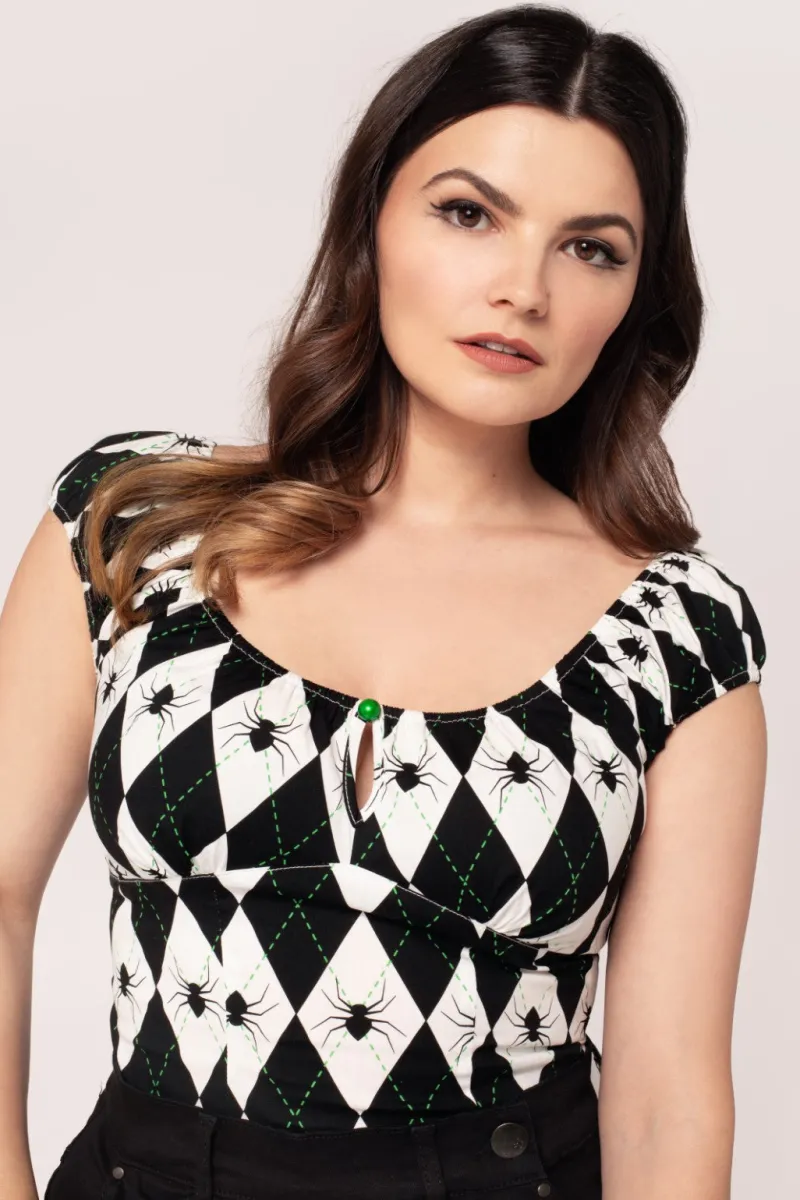 Hell Bunny Tops | Tops>Regina Top Black/White