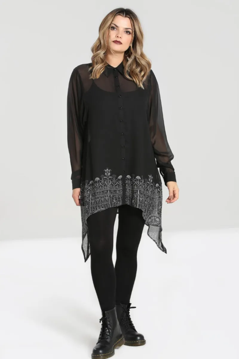 Hell Bunny Tops | Blouses>Secret Gate Tunic Black