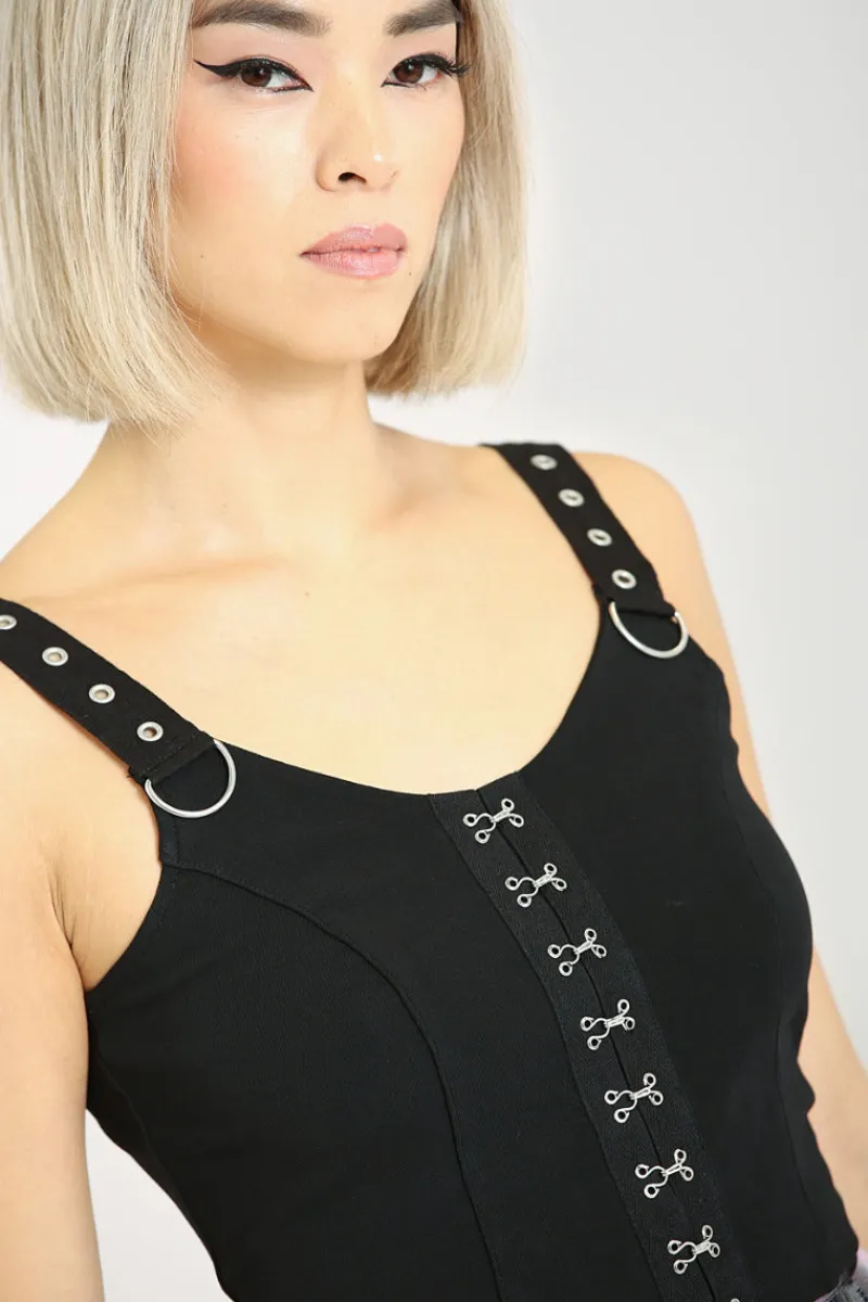 Hell Bunny Tops | Loungewear>Tabitha Crop Top Black