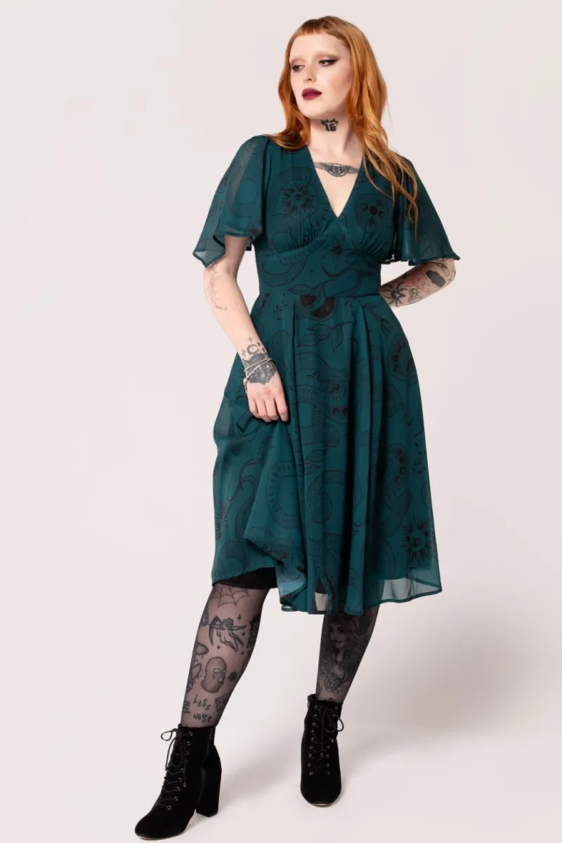 Hell Bunny Dresses | Midi Dresses>Venom Midi Dress DarkGreen