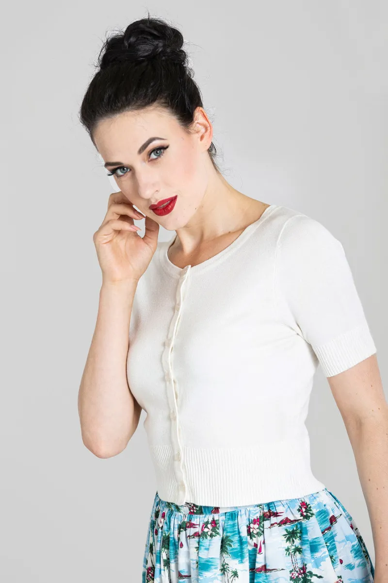 Hell Bunny Knitwear>Wendi Cardigan Ivory