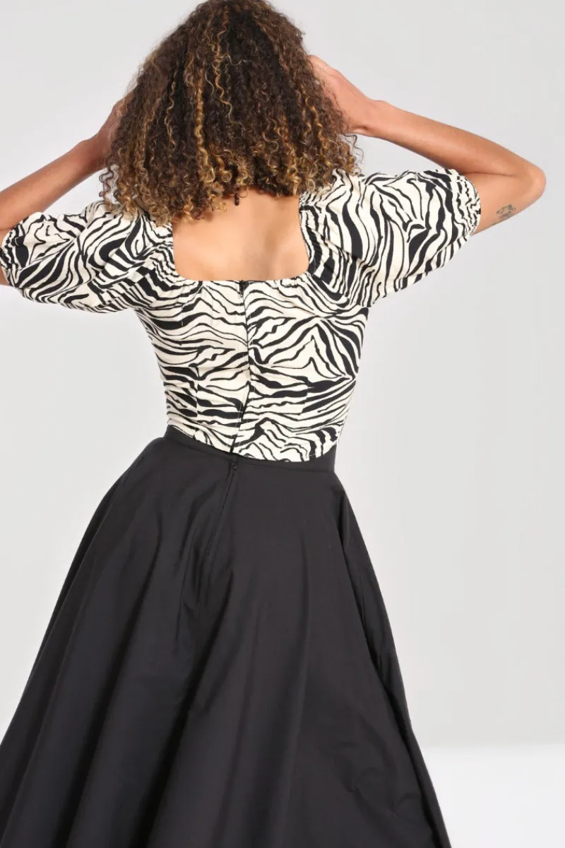 Hell Bunny Tops | Tops>Zebra Crop Top Ivory