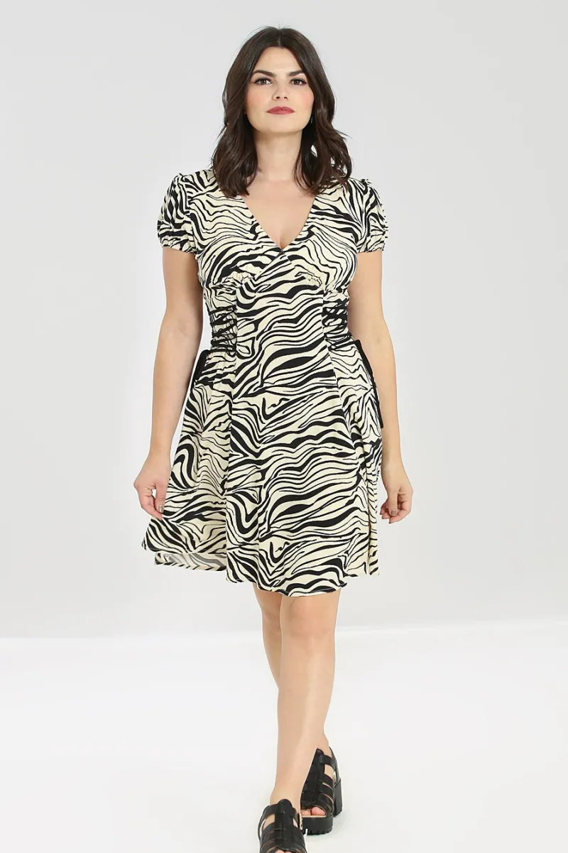 Hell Bunny Dresses | Dresses>Zebra Mini Dress Ivory